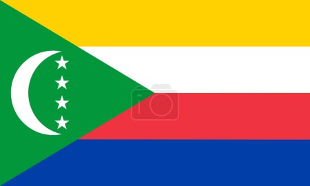 Foto de Una ilustración de la bandera de Comoras conocida oficialmente como la Unión de las Comoras con espacio para copias - Imagen libre de derechos