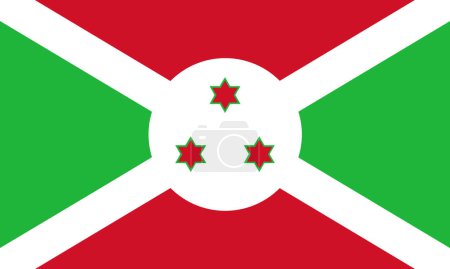 Foto de Una ilustración de la bandera de Burundi conocida oficialmente como la República de Burundi con espacio para copias - Imagen libre de derechos