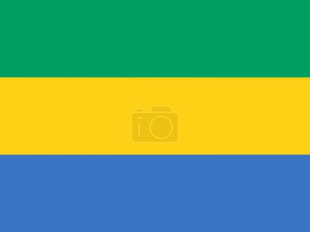 Téléchargez les photos : Illustration du drapeau gabonais officiellement connu sous le nom de République gabonaise avec espace de copie - en image libre de droit
