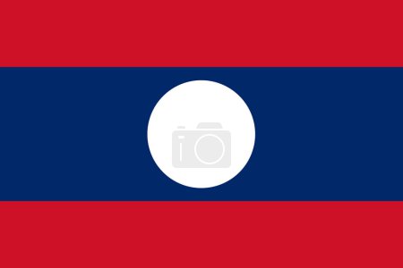 Téléchargez les photos : Illustration du drapeau du Laos officiellement connu sous le nom de République démocratique populaire lao avec espace de copie - en image libre de droit