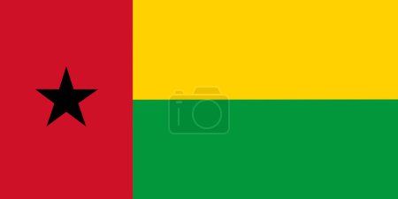 Photo for An illustration of the flag of Guinea-Bissau officially known as Republic of Guinea-Bissau with copy space - Royalty Free Image