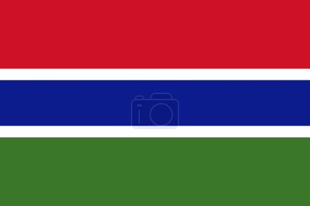 Foto de Una ilustración de la bandera del país afrivan de Gambia conocida oficialmente como la República de Gambia con espacio para copias - Imagen libre de derechos