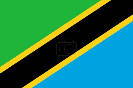 Foto de Una ilustración de la bandera de Tanzania conocida oficialmente como la República Unida de Tanzania con espacio para copias - Imagen libre de derechos