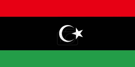 Téléchargez les photos : Illustration du drapeau libyen officiellement connu sous le nom d'État libyen avec espace de copie - en image libre de droit