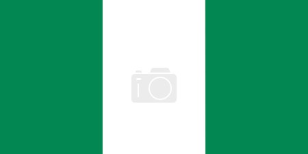 Eine Abbildung der Flagge Nigerias, die offiziell als Bundesrepublik Nigeria bekannt ist, mit Kopierraum