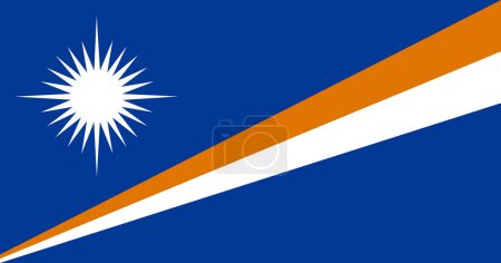 Foto de Una ilustración de la bandera de las Islas Marshall conocida oficialmente como la República de las Islas Marshall con espacio para copias - Imagen libre de derechos