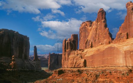Photo for Park Avenue rock formation in sandstone in Arches National Park,Utah, America, USA - Royalty Free Image