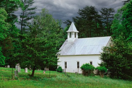 Foto de Pioneer Methodist Church in Cades Cove, Great Smoky Mountains National Park, Tennessee EE.UU. - Imagen libre de derechos
