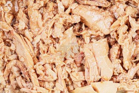 Photo for Flat lay of chunks of Tuna a great part of a Keto Diet isolated with copy space - Royalty Free Image