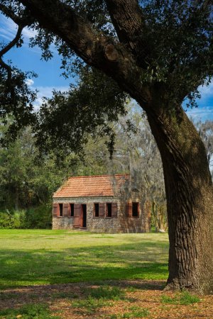 Téléchargez les photos : Cabanes d'esclaves Boone Hall Plantation Charleston, Caroline du Sud, États-Unis, Amérique du Nord - en image libre de droit