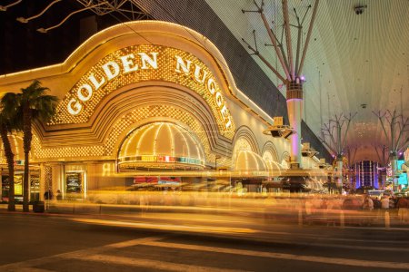Photo for The famous old Las Vegas strip with the Golden Nugget Casino alon - Royalty Free Image