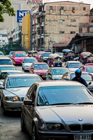 Photo for The Traffic Congestion in Bangkok Thailand, Southeast Asia - Royalty Free Image