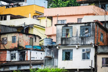 Foto de Shacks en un barrio pobre de Río de Janeiro. Brasil, América del Sur - Imagen libre de derechos
