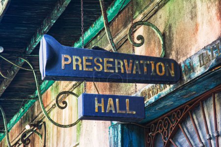 Photo for New Orleans Jazz music venue Preservation Hall.  Located just off Borbon Steet in the French Quarter. New Orleans, Louisiana, USA, North America - Royalty Free Image