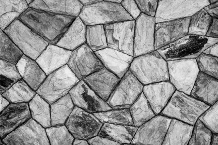 Photo for Black and White Fine Art Photograph of Decorative flagstone wall can be used as backgrounds - Royalty Free Image