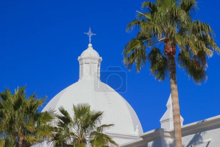 Téléchargez les photos : Église catholique Immaculée Conception à Ajo, Arizona, USA, Amérique du Nord avec espace de copie - en image libre de droit
