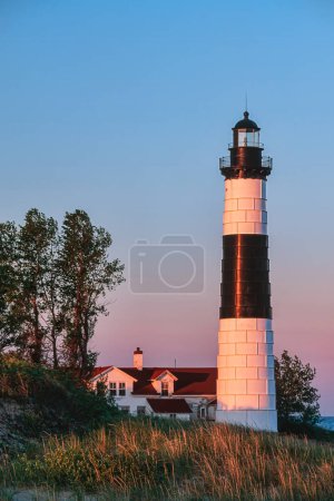 Photo for Big Sable Lighthouse, Ludington State Park Lake Michigan, Michigan, United States, North American with copy space - Royalty Free Image