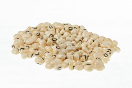 Photo for Close up of Black Eyed Peas also known as Black Eyed Beans isolated on a white background with copy space - Royalty Free Image