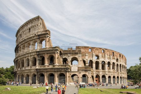 Photo for The famous Colosseum in Rome with copy space, Italy, Europe - Royalty Free Image