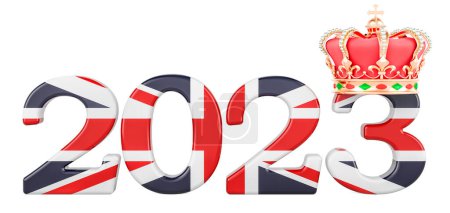 Photo for Coronation 2023 in the United Kingdom concept, 3D rendering isolated on white background - Royalty Free Image