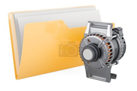 Photo for Yellow computer folder icon with starter, 3D rendering isolated on white background - Royalty Free Image