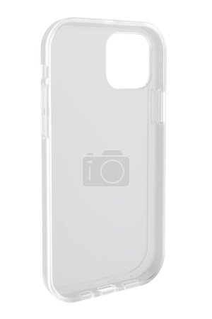 Foto de Funda de plástico transparente de silicona para teléfono móvil, renderizado 3D - Imagen libre de derechos
