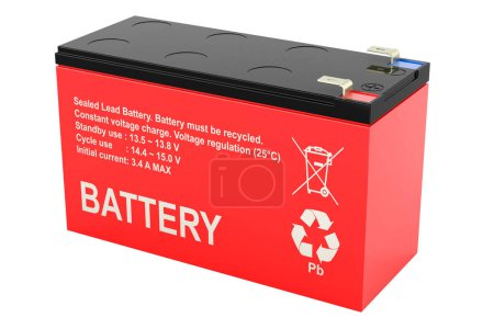 Photo for Sealed UPS battery, 3D rendering isolated on white background - Royalty Free Image