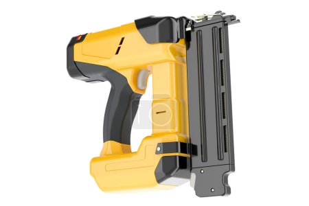 Photo for Yellow Electric Brad Nailer, 3D rendering isolated on white background - Royalty Free Image