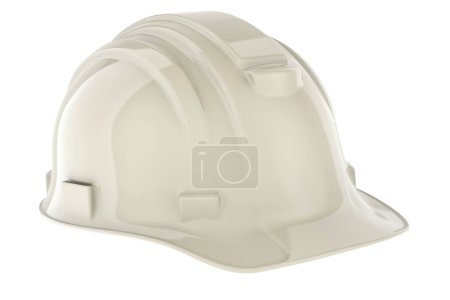 Téléchargez les photos : Chapeau dur blanc, rendu 3D isolé sur fond blanc - en image libre de droit