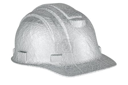Photo for Foil hard hat, foil hat. 3D rendering isolated on white background - Royalty Free Image