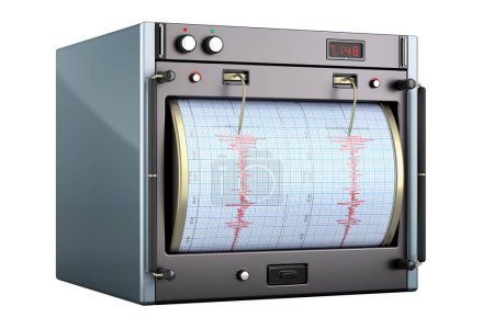 Photo for Seismograph, seismometer. 3D rendering isolated on white background - Royalty Free Image