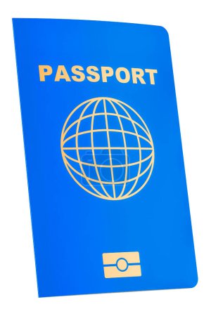 Téléchargez les photos : Passeport biométrique, passeport international. rendu 3D isolé sur fond blanc - en image libre de droit