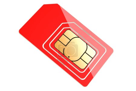 Photo for SIM card, 3D rendering isolated on white background - Royalty Free Image