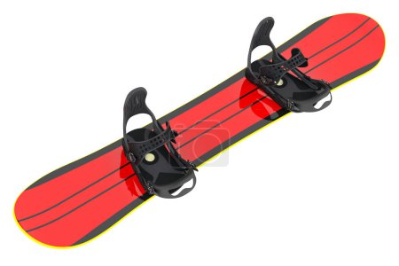 Photo for Snowboard with strap-in bindings, 3D rendering isolated on white background - Royalty Free Image
