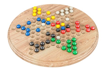 Chinese Checkers Game Set, 3D rendering isolated on white background