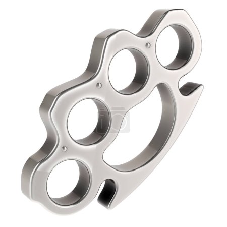 Brass Knuckles, knuckles. 3D rendering isolated on white background