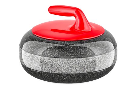 Photo for Curling stone, 3D rendering isolated on white background - Royalty Free Image