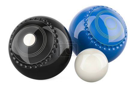 Photo for Lawn bowls and jack, 3D rendering isolated on white background - Royalty Free Image