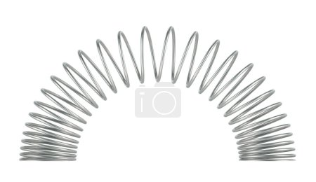 Photo for Metallic helical coil spring, 3D rendering isolated on white background - Royalty Free Image
