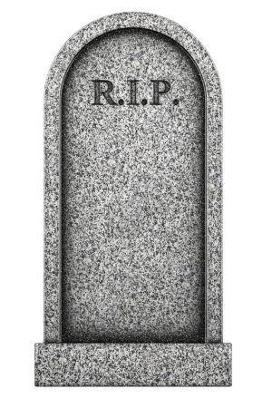 Tombstone, gravestone, theadstone. 3D rendering isolated on white background