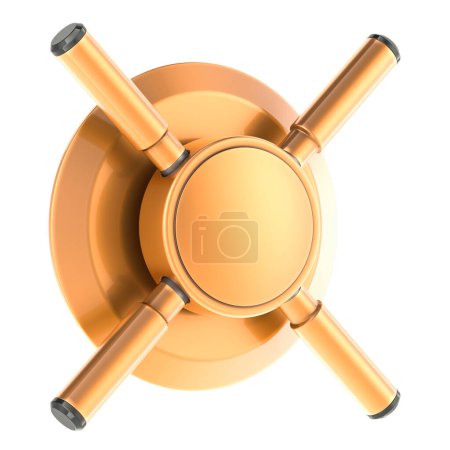 Foto de Mango de metal de cobre seguro, renderizado 3D aislado sobre fondo blanco - Imagen libre de derechos