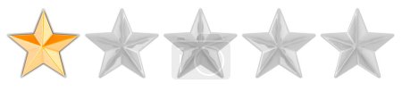 Foto de 1 estrella dorada, concepto. Representación 3D aislada sobre fondo blanco - Imagen libre de derechos