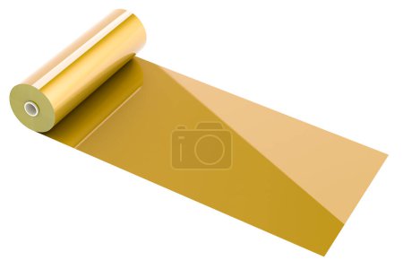 Téléchargez les photos : Rouleau de film doré, rendu 3D - en image libre de droit