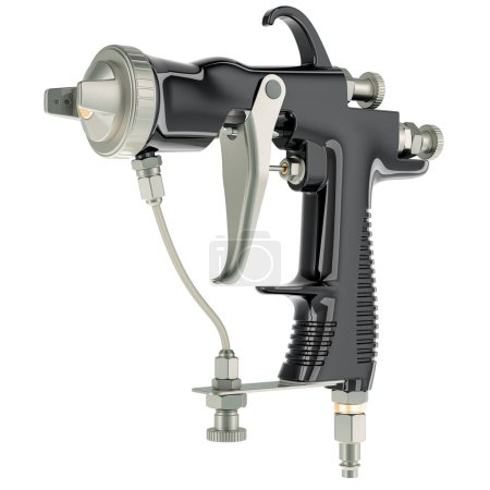 Photo for Black electrostatic air spray gun, 3D rendering isolated on white background - Royalty Free Image