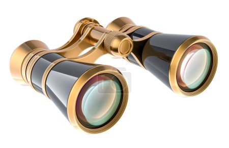 Theater binoculars, opera glasses. 3D rendering isolated on white background