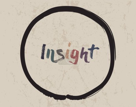 Ilustración de Caligrafía: Insight. Cita motivacional inspiradora. Tema de la meditación - Imagen libre de derechos