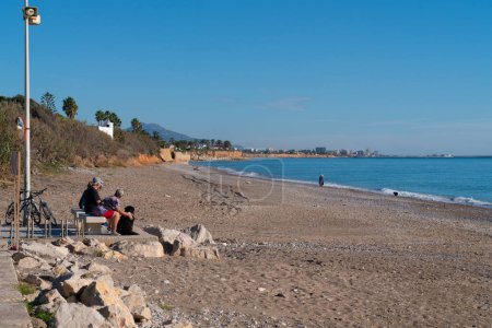 Photo for Beautiful weather for visitors to the beach platja de la Mar Xica near alegria del mar camping in Benicarlo, Spain on Friday 14th October 2022 - Royalty Free Image