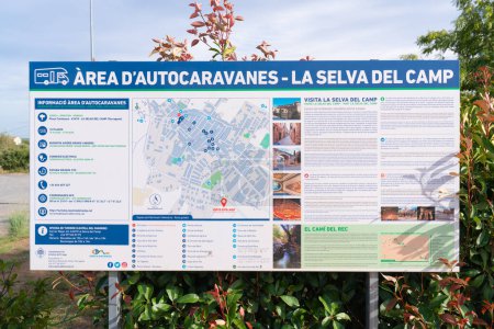 Photo for Service point for motorhome and campervan water and waste disposal at the Area d`autocaravanes Spanish aire in La Selva del Camp, Tarragona Province, Spain - Royalty Free Image