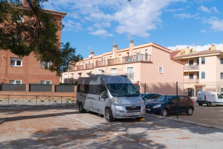 Photo for Campervan parked at Area D`Acollida D` Autocaravanes Spanish aire Falset, Priorat Region, Tarragona Province, Spain on Thursday 6th October 2022 - Royalty Free Image
