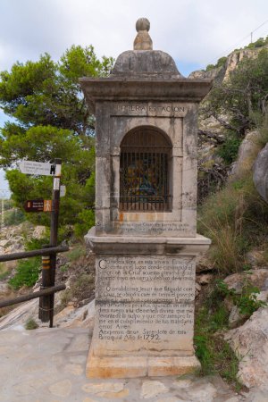 Photo for Estacion Tercera, the third of fourteen historic religious structures on the walk up to the castle Cullera, Valencian Community, Spain on Sunday 10th September 2023 - Royalty Free Image